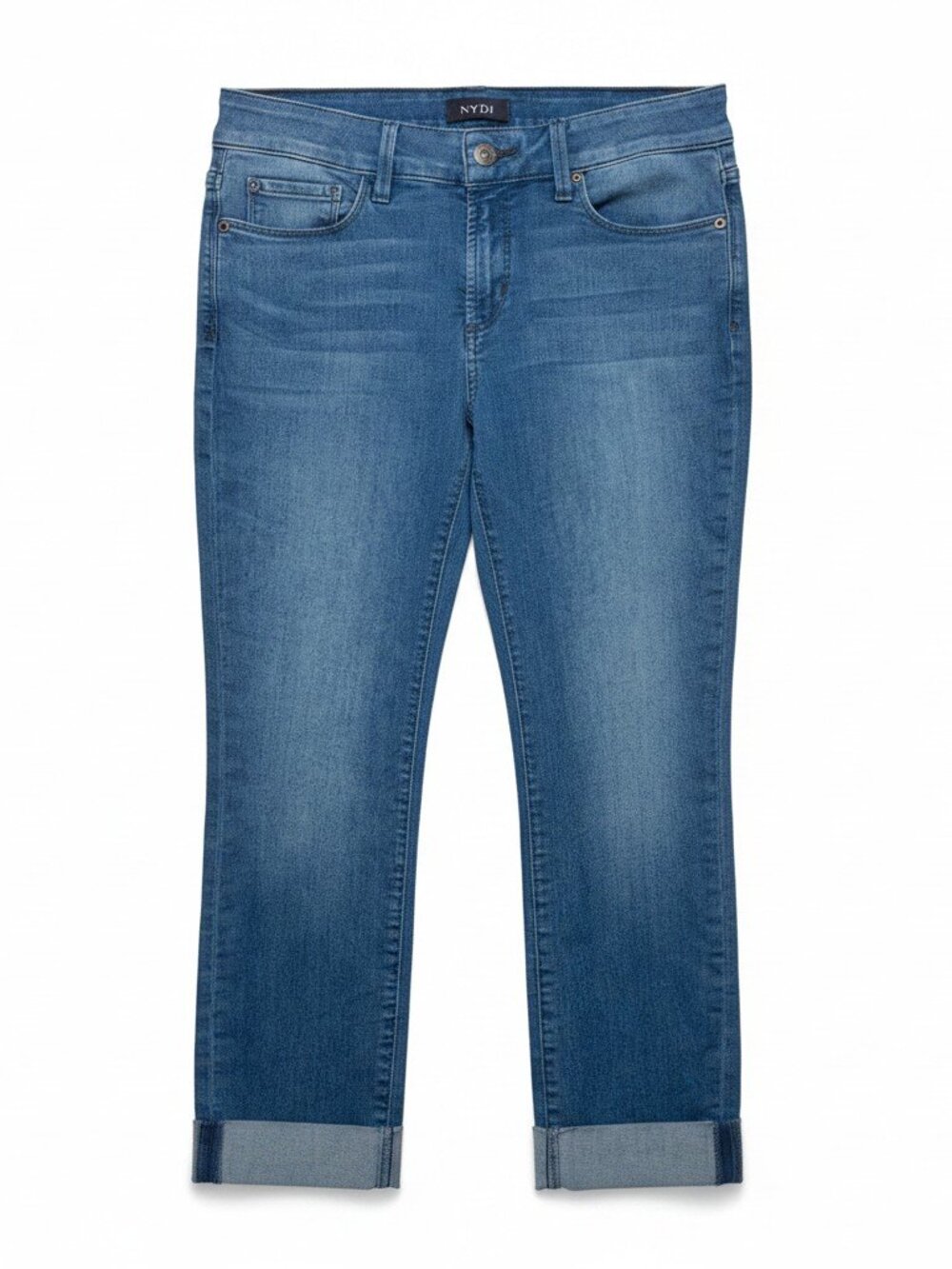 NYDJ Alina Lift Tuck Womens 4 Light Wash Wide Cuff Ankle Jeans